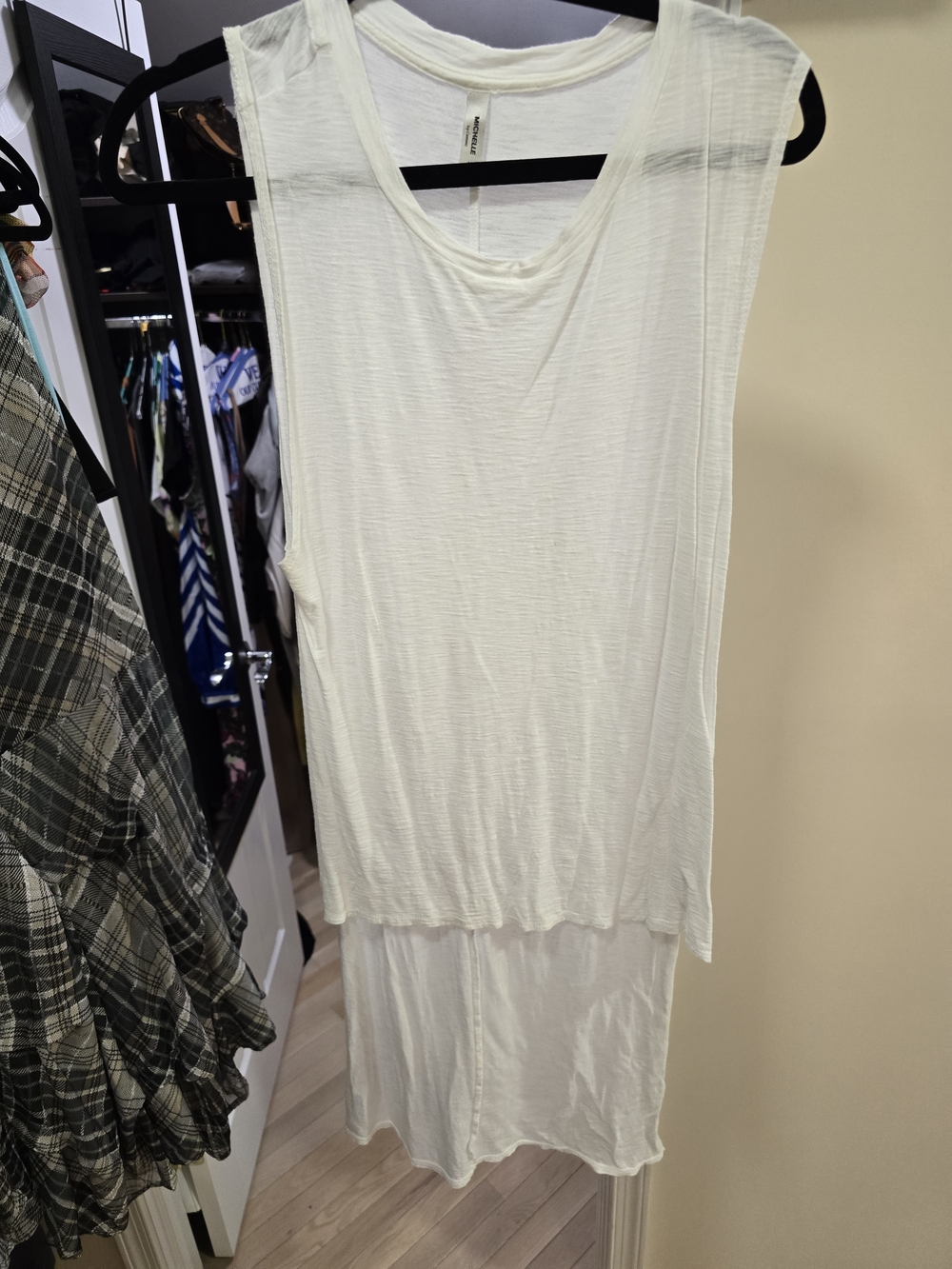 My Michelle Cream Sleeveless Tunic Top